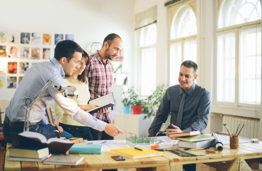 employees for a startup company talking